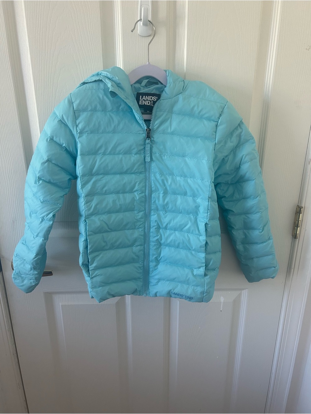 Lands' End Kids FeatherFree™ Insulated Hooded Packable Jacket - Size M - Picture 2 of 4